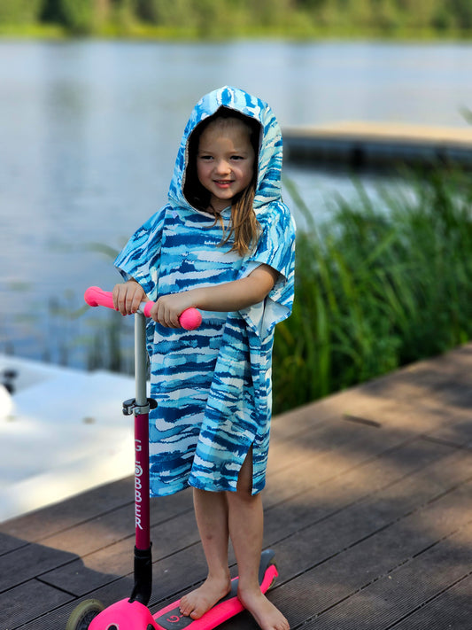 Kokvilnas auduma Pončo Jūra