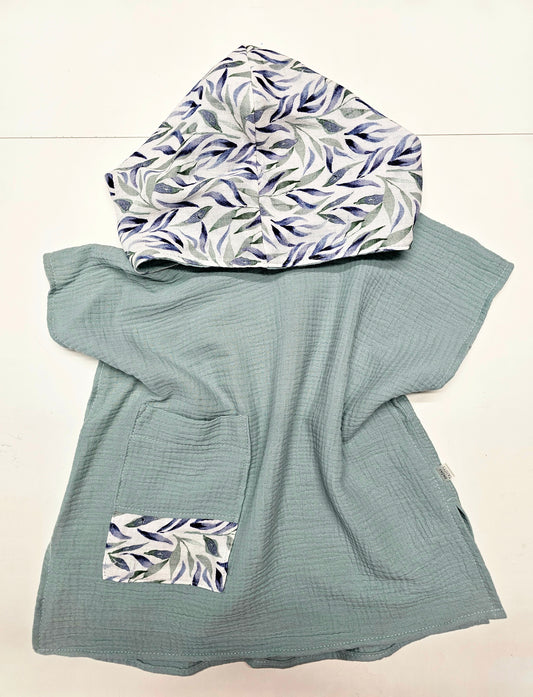 Muslina pončo zaļš