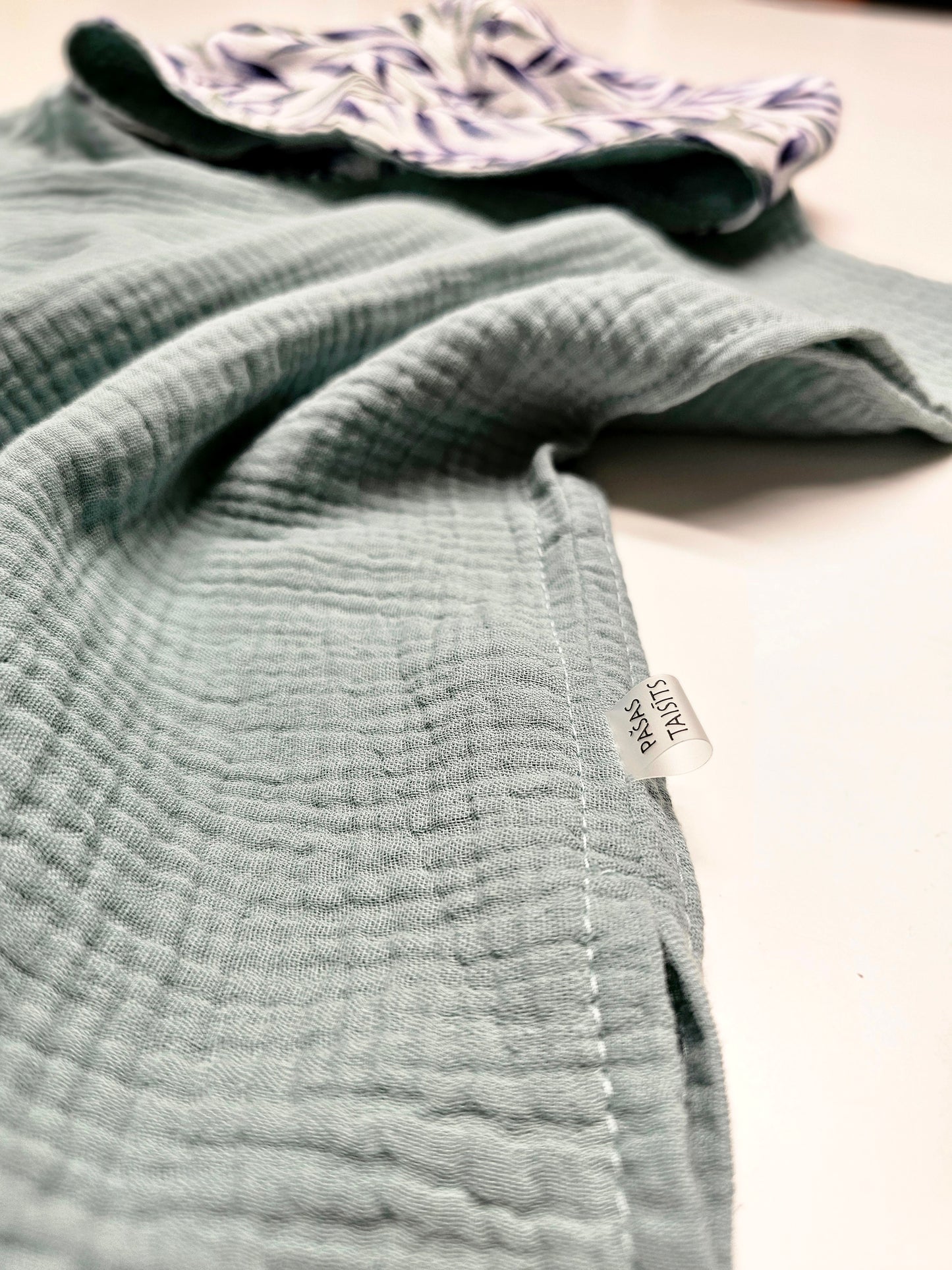 Muslina pončo zaļš