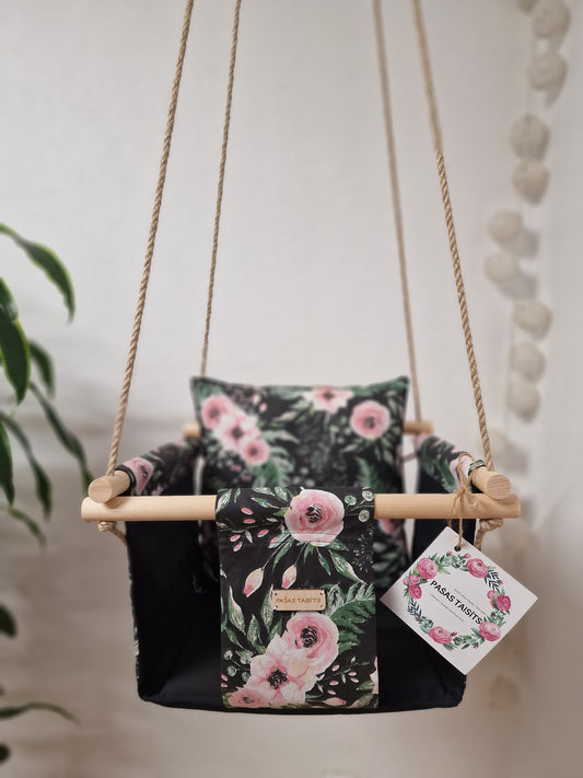 Šūpoles Melnie Ziedi