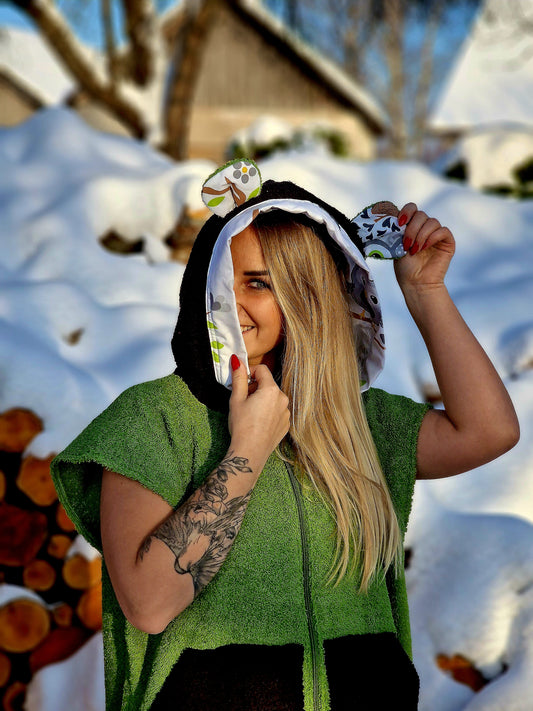 Halāts zaļš ar melnu