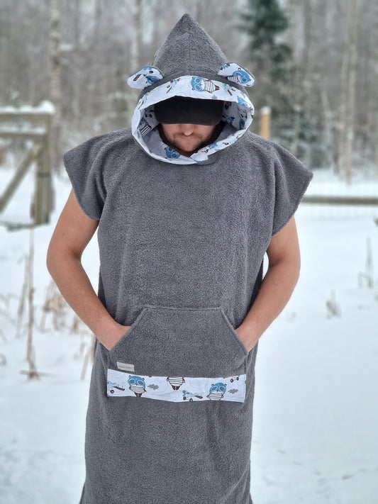 Pončo tumši pelēks