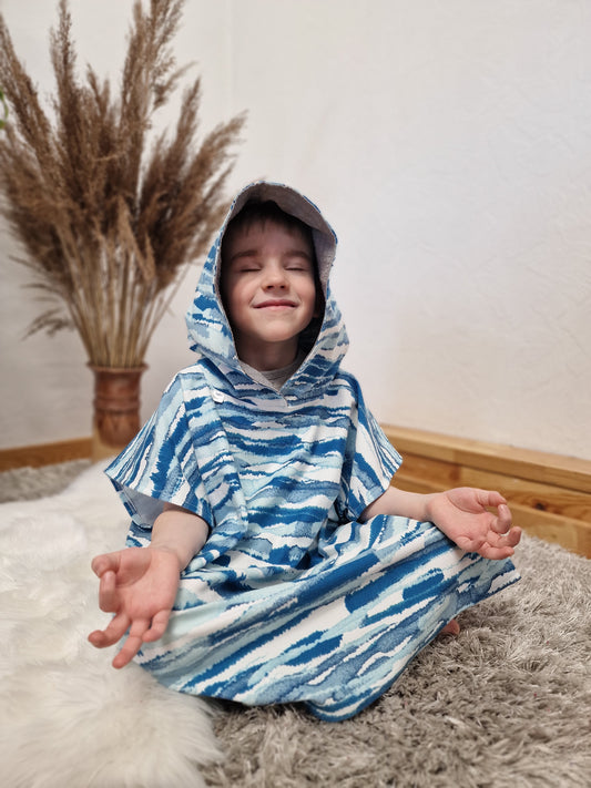 Kokvilnas auduma Pončo Jūra